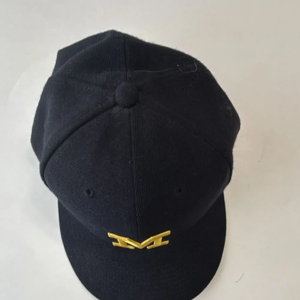 Jordan Jumpman Black/Gold Fitted Baseball Cap Hat Solid Men's Size 7 1/8